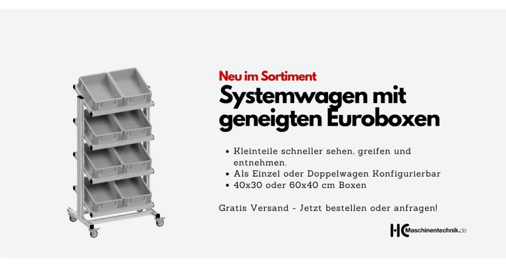 Systemwagen mit geneigten Euroboxen