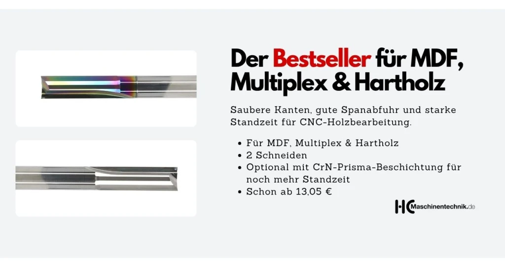 VHM Holzfräser mit geraden Schneiden