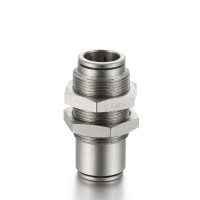 Rechte messing bulkhead connector, vernikkeld, 8 mm, 1