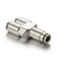 Y-connector made of brass, nickel-plated, 8 mm, 1