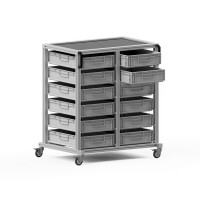 Doppelter Systemwagen mit Euroboxen, H=110cm