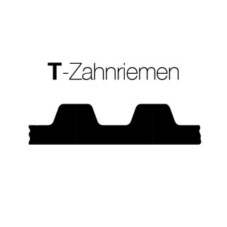 Zahnriemen T-Profil, T2,5, 10,00, PU mit Stahlkern