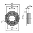 Spazzola rotonda per aspirazione D=85 mm L=30 mm
