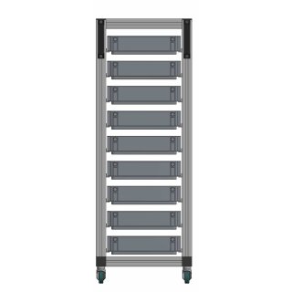 System trolley with Euroboxes H=111 cm 9 x A