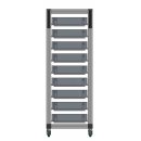 System trolley with Euroboxes H=111 cm 9 x A