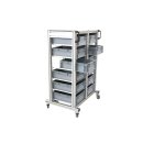 Double system trolley with Euroboxes H=111 cm