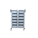 Double system trolley with Euroboxes H=111 cm