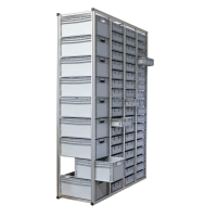 Systemregal mit Euroboxen H=202 cm, 9 Spalten, Boxen 60 x 40